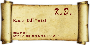 Kacz Dávid névjegykártya