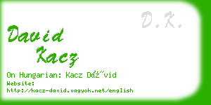 david kacz business card